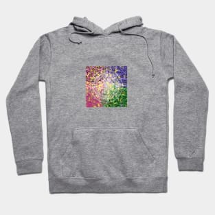 Floral background on a colorful substrate in the colors of red, purple, violet. Hoodie